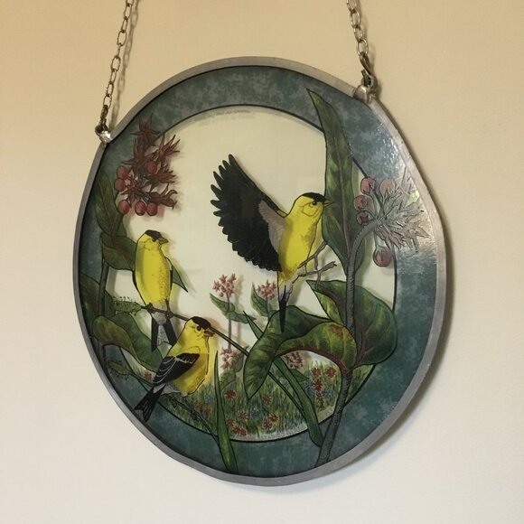 Vintage American Finch Glass Suncatcher Made in Canada - Picture 8 of 9